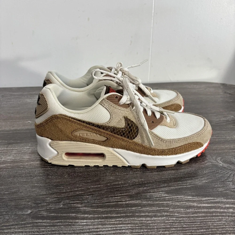 Nike Air Max 90 Shoes Womens Size 7.5 Brown Mesh Sneaker Low Top DX9502-100
